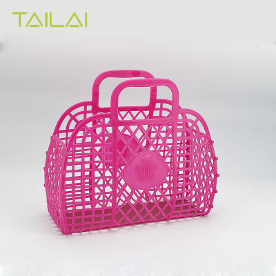 Plastic folding foldable baskets for fruit vegetable