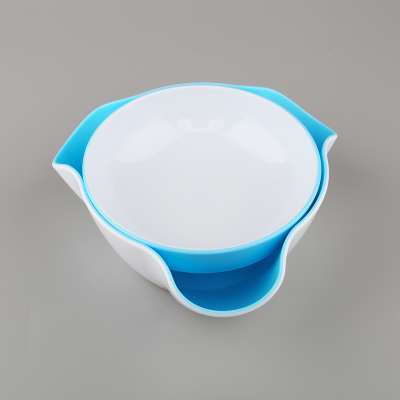 Unique shape set design triangle food plastic bowl with plate for egusi