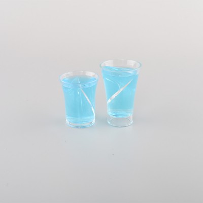 Reasonable price favorable BPA free custom plastic twisted shot glass